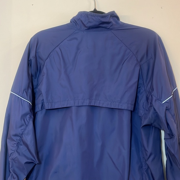 Nike Navy Blue Unisex Rain Jacket with Gray Swoosh - Picture 7 of 8